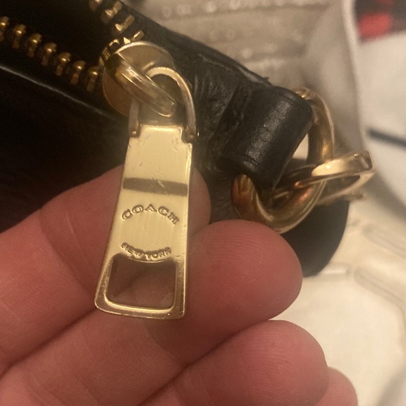 Coach Polished Black Leather  Elise Satchel with Gold Accents - Picture 14 of 16